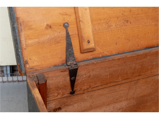 19th Century Blanket Chest With Blue Paint