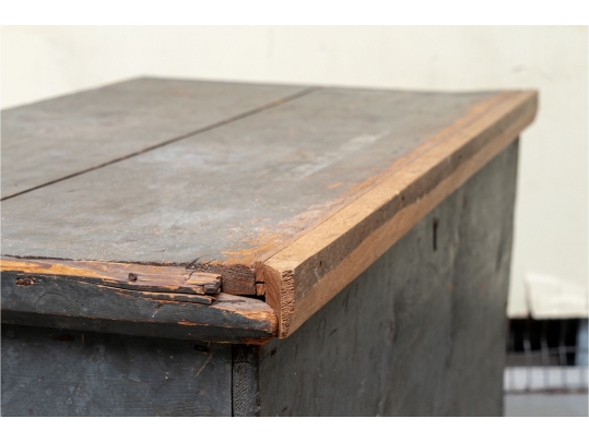 19th Century Blanket Chest With Blue Paint