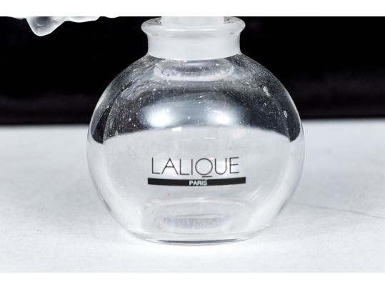 Two Lalique Crystal Scent Bottles With Stoppers