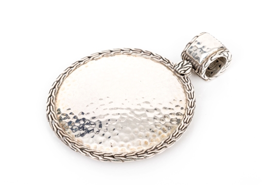 John Hardy Sterling Silver Fabulous Oversized Amulet Style Hammered Pendant, Reversible