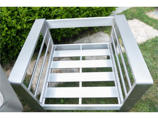 Indoor Outdoor Club Chairs With A Chic Silver Finish 