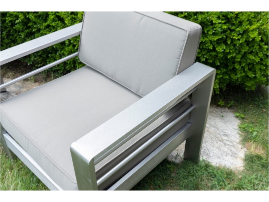 Indoor Outdoor Club Chairs With A Chic Silver Finish 