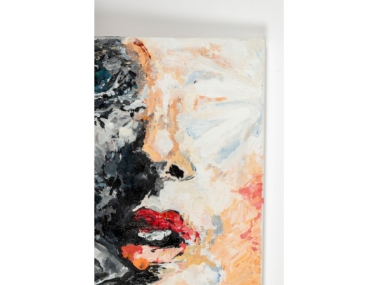 Abstract Of Womans's Face Acrylic On Canvas Painting -- Signed