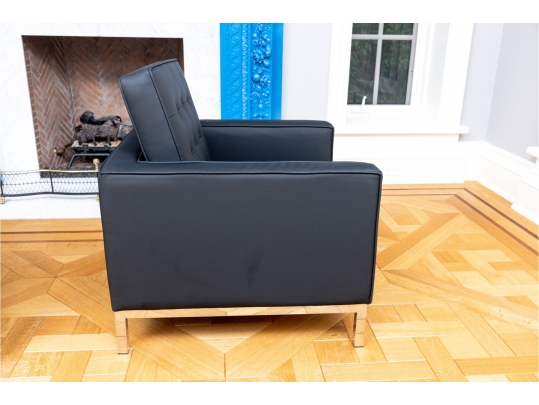 Modway Loft Tuft Black Vegan Leather Armchair