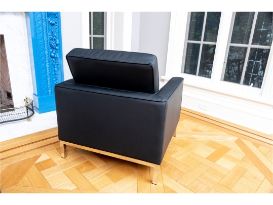 Modway Loft Tuft Black Vegan Leather Armchair