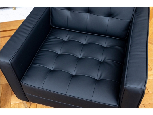 Modway Loft Tuft Black Vegan Leather Armchair