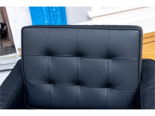 Modway Loft Tuft Black Vegan Leather Armchair