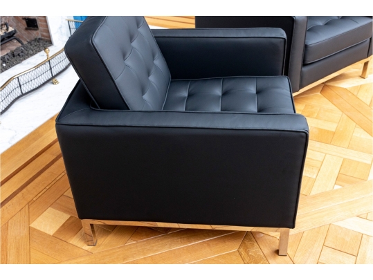 Modway Loft Tuft Black Vegan Leather Armchair