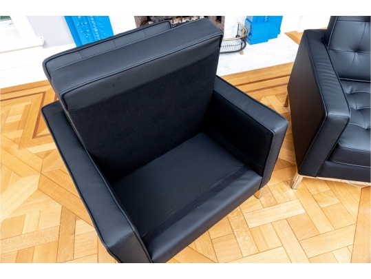 Modway Loft Tuft Black Vegan Leather Armchair