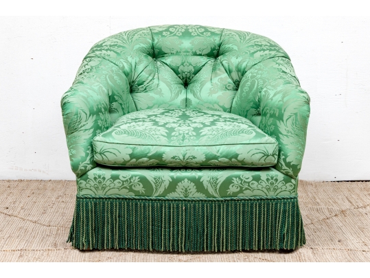Fabulous Custom Silk Upholstered Tub Back Armchair