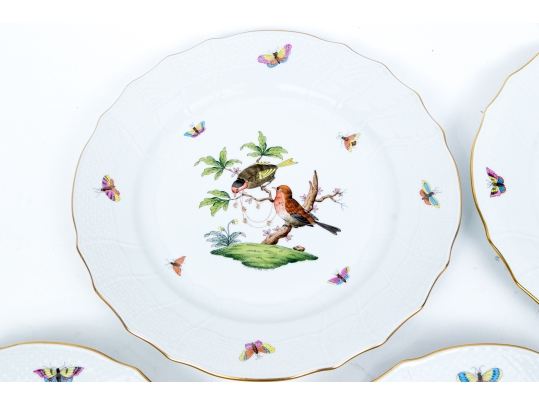 Set Of Ten Herend Hungary Hand-Painted Porcelain 10 1/4