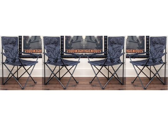Set Of Four Collapsible Folding Chairs With Storage Cases