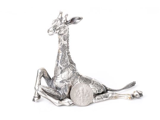 Buccellati Sterling Silver Miniature Lovable Reclining Giraffe, Retail $1,000