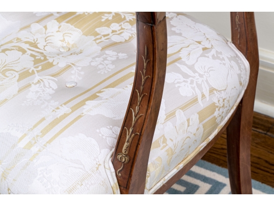Quality Hepplewhite Style Painted Medallion Back Armchair