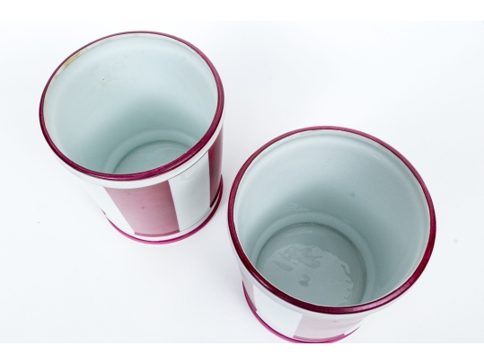 Pair Of Marie Daage Paris Hand Painted Porcelain Cache Pots