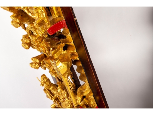 Pair Of Chinese Gilt Wood Carved Architectural Panels