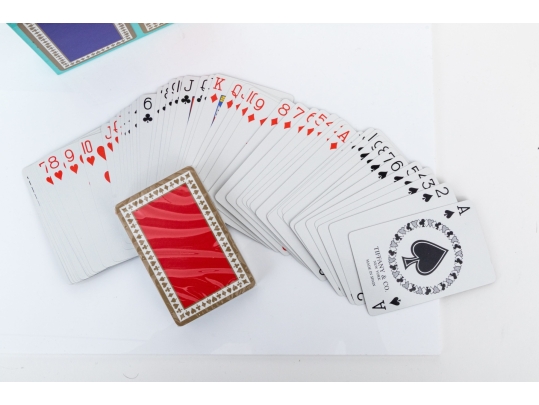Tiffany & Co. Vintage Double Set Of Playing Cards, One Pack Is Sealed, Boxed Set