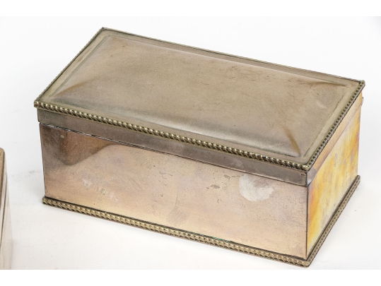 Collection Of Five Vintage Silverplate Humidors