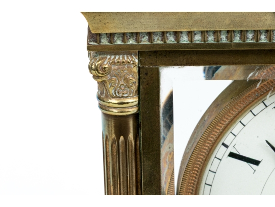 Neoclassical Style Brass Mantel Clock