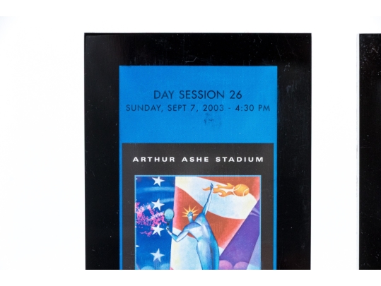 Framed US Open Tennis Tournament Tickets, 2003-2005
