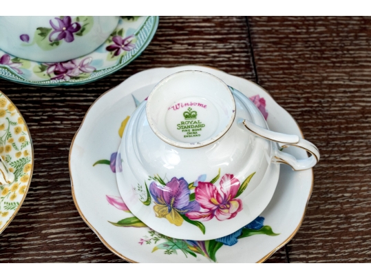 Collection Of Fourteen English Teacups And Saucers