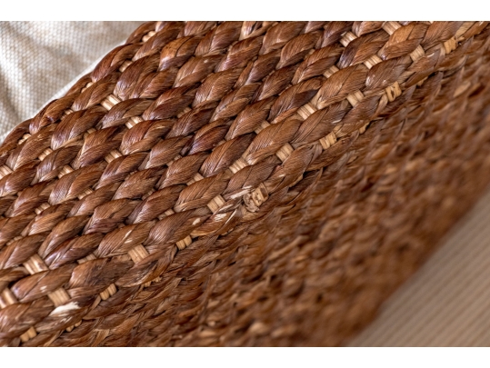 Pair Of Nancy Corzine Furniture Rattan Woven Accent Armchairs