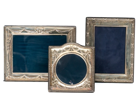 Three Sterling Silver Mounted Picture Frames