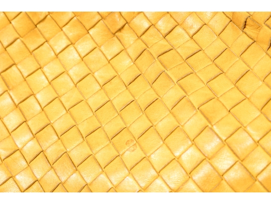 Bottega Veneta Colorful Yellow Woven Leather Hobo Handle Bag