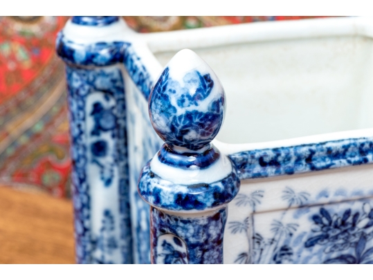 Decorative Blue And White Cachepot