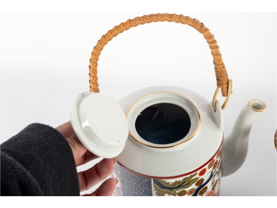 Pair Of Old Imari Japan Porcelain Teapots