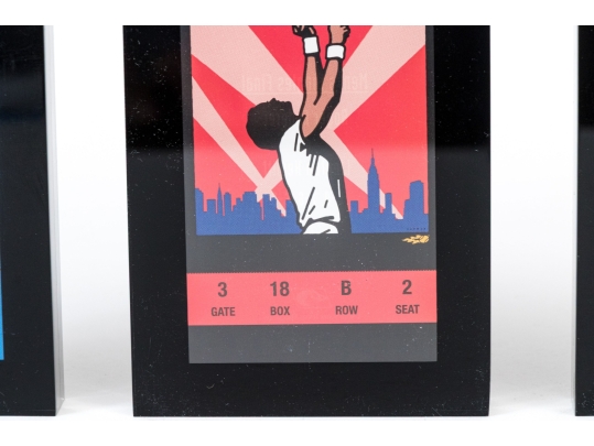 Framed US Open Tennis Tournament Tickets, 2003-2005