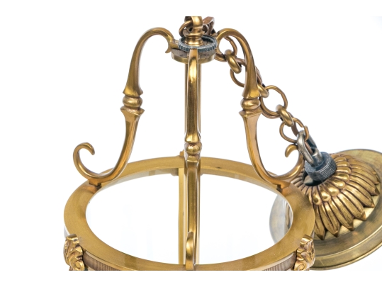 Quality Brass Three Light Cieling Mounted Chandlier
