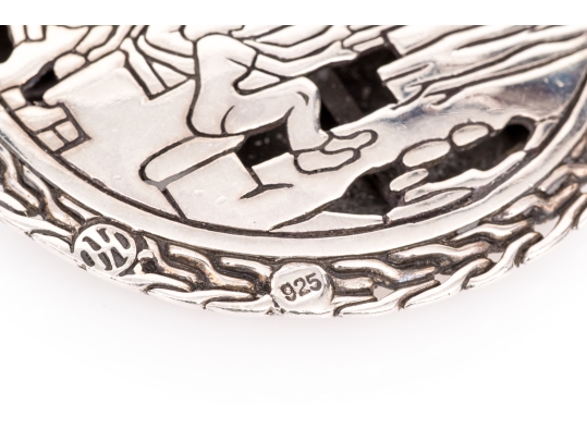 John Hardy Sterling Silver Fabulous Oversized Amulet Style Hammered Pendant, Reversible