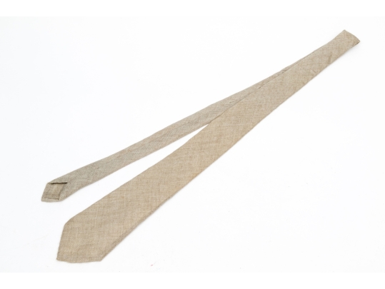 Hermes Tan Vintage Fabric Tie, With Box