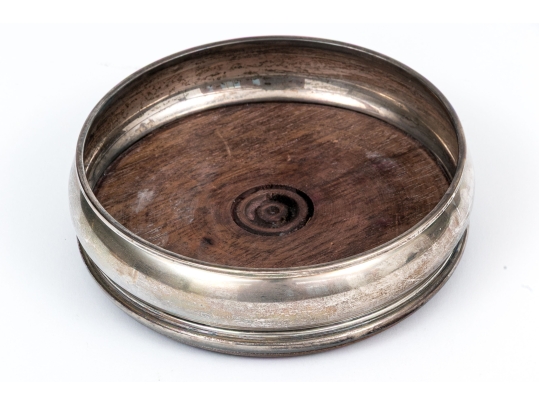 MC Hersey & Son London Sterling Silver Mounted Wine Coaster