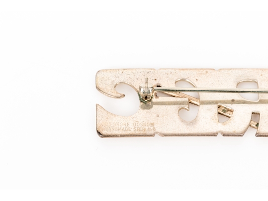 Pair Of Sterling Silver Jewelry Pieces, Including Stud CZ Earrings And A Brooch