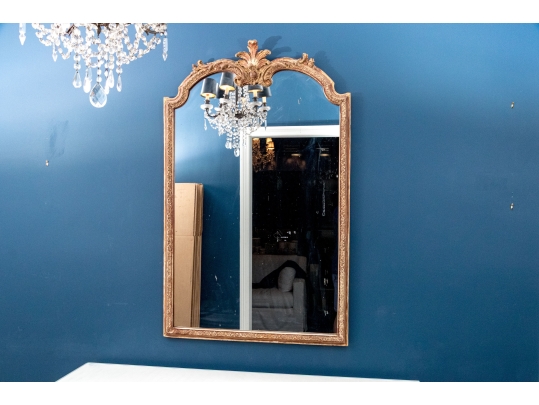 Antique Carved Wood And Gesso Gilt Mirror