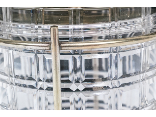 Antique Cut Crystal And Silverplate Biscuit Jar