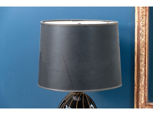 Pair Of French Black And Gilt Finished Table Lamps