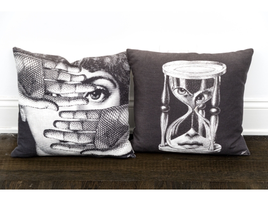 Pair Of Italian Fornasetti Accent Pillows