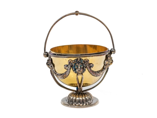 Fine Silverplate Vemeil Footed Bowl