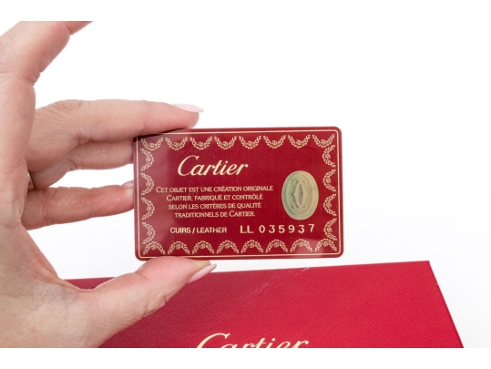 Cartier Black Leather Address Book And Notepad Holder, Boxed