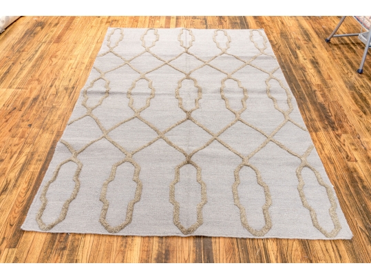 Hand Woven Wool Abstract Carpet, 7'-5
