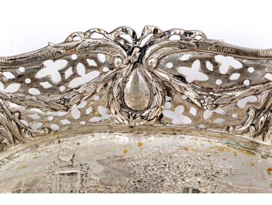 Silver Pierced Oval Bowl, 5.33 Ozt. 