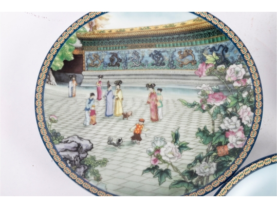 Set Of Three Imperial Jingdezhen “Forbidden City” Porcelain Collector Plates