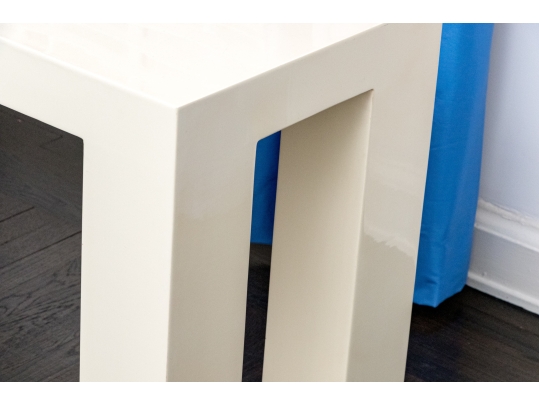 Johnathan Adler White Lacquered Console Table