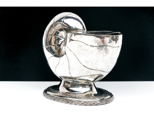 Antique English Victorian Silverplate Nautilus Spoon Warmer