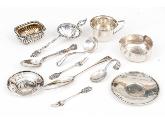Fine Collection Of Eleven Sterling Silver Table Wares, 10.24 Ozt.
