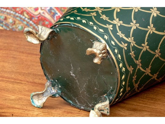 Vintage Footed Tole Cache Pot