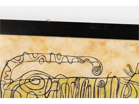 Wu Hao (Chinese-Taiwanese, B. 1932) Abstract Cat Lithograph, 1963